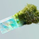 A conceptual image blending technology and nature, symbolizing AI's role in sustainable energy.