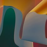 Vibrant abstract 3D rendering with flowing shapes and rich colors.