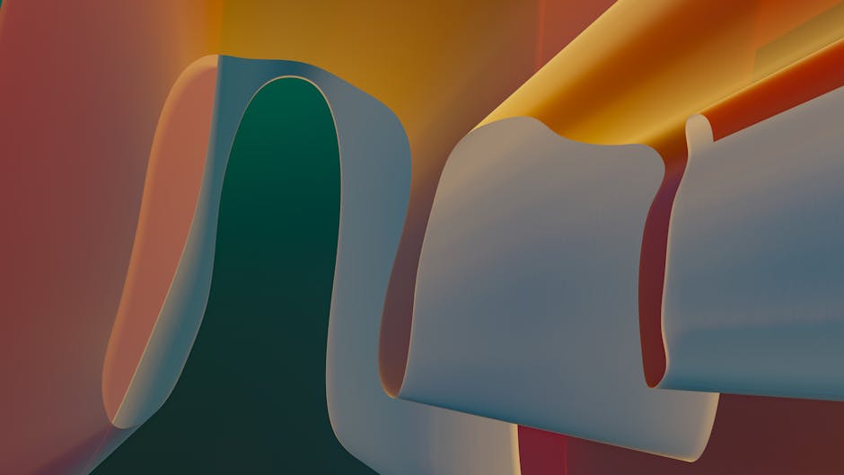 Vibrant abstract 3D rendering with flowing shapes and rich colors.